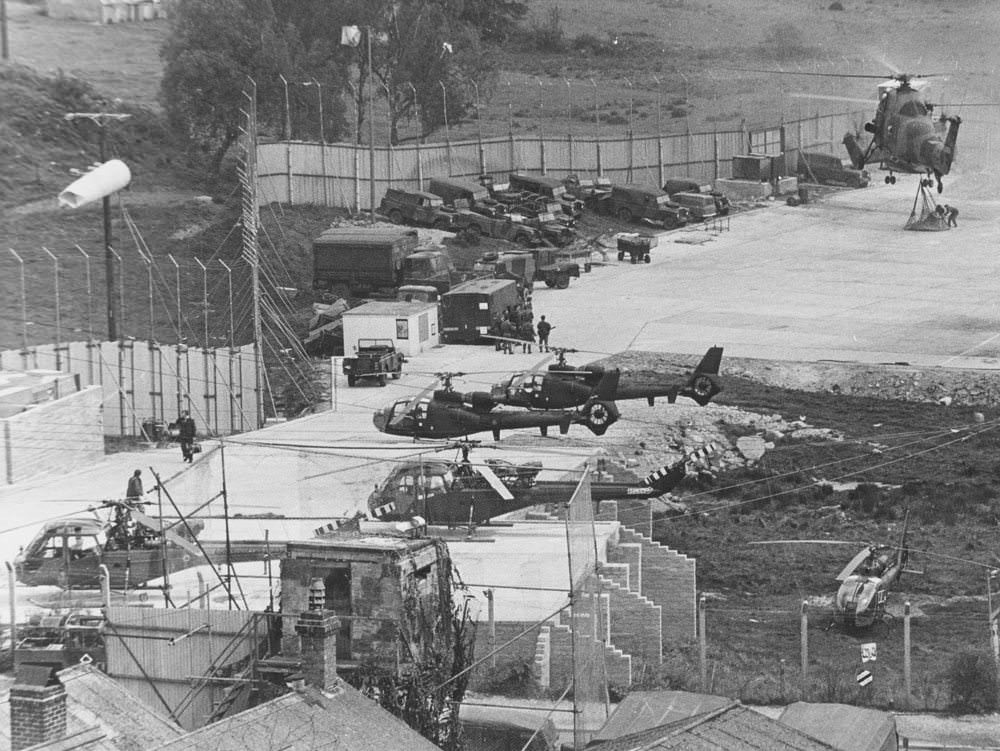 A British Army base in South Armagh, 1977.