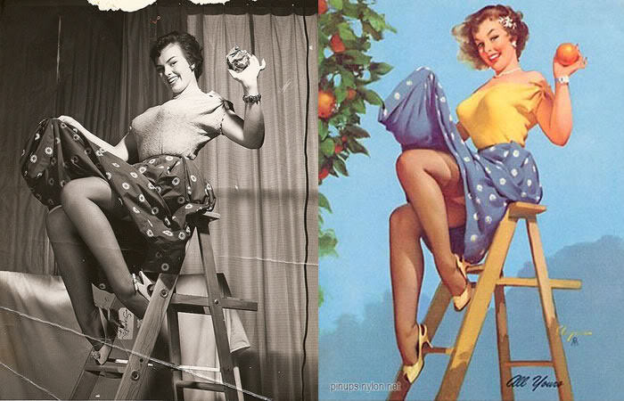 Pin-Up Models Before And After Editing: The Real Women Behind Incredibly Beautiful Paintings