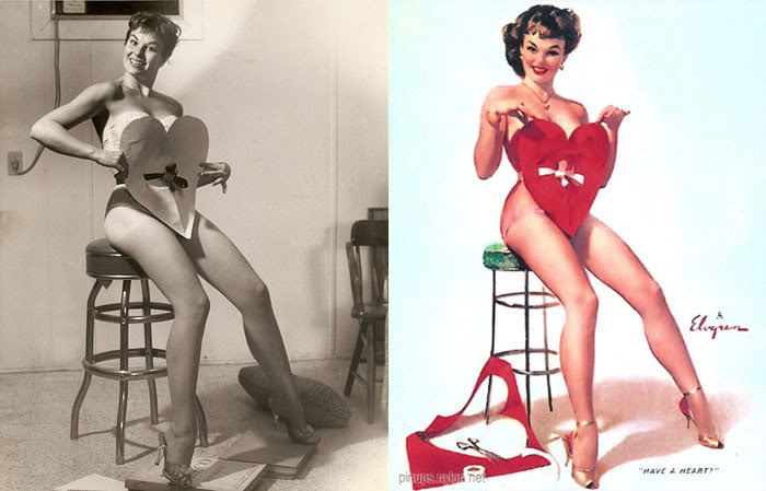 Pin-Up Models Before And After Editing: The Real Women Behind Incredibly Beautiful Paintings