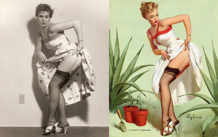 Pin-Up Models Before And After Editing: The Real Women Behind Incredibly Beautiful Paintings