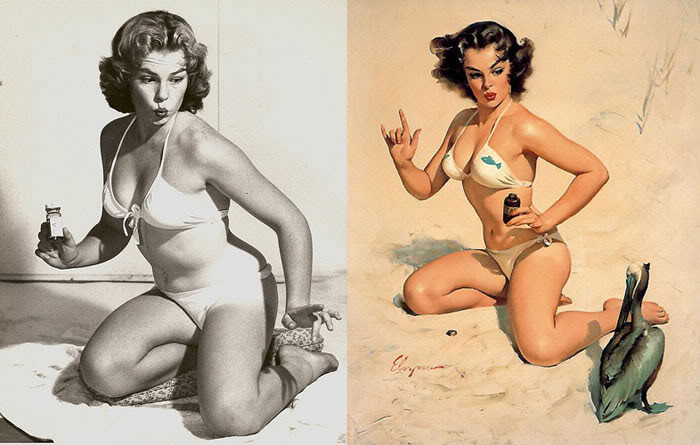 Pin-Up Models Before And After Editing: The Real Women Behind Incredibly Beautiful Paintings