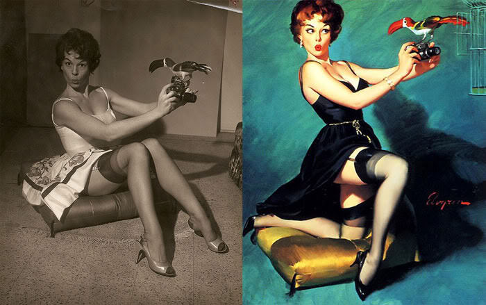 Pin-Up Models Before And After Editing: The Real Women Behind Incredibly Beautiful Paintings