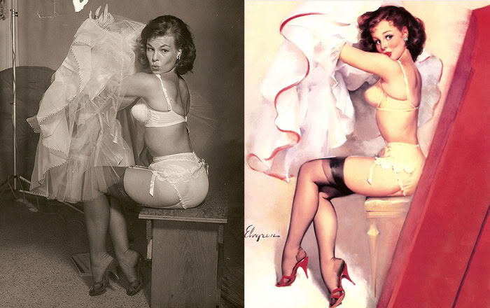 Pin-Up Models Before And After Editing: The Real Women Behind Incredibly Beautiful Paintings