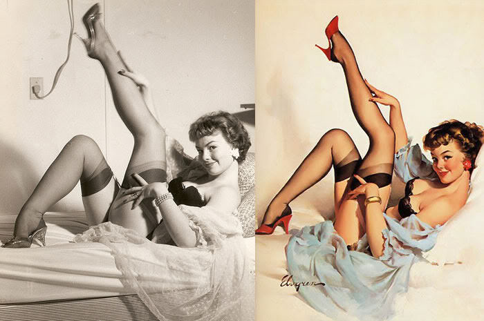 Pin-Up Models Before And After Editing: The Real Women Behind Incredibly Beautiful Paintings