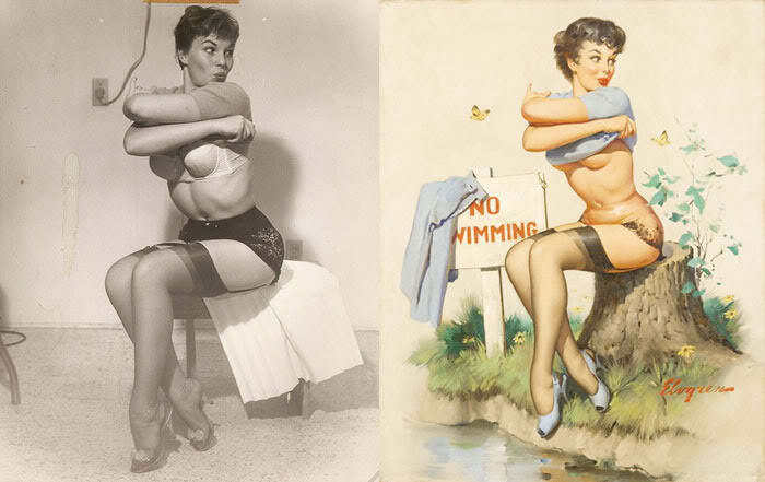 Pin-Up Models Before And After Editing: The Real Women Behind Incredibly Beautiful Paintings