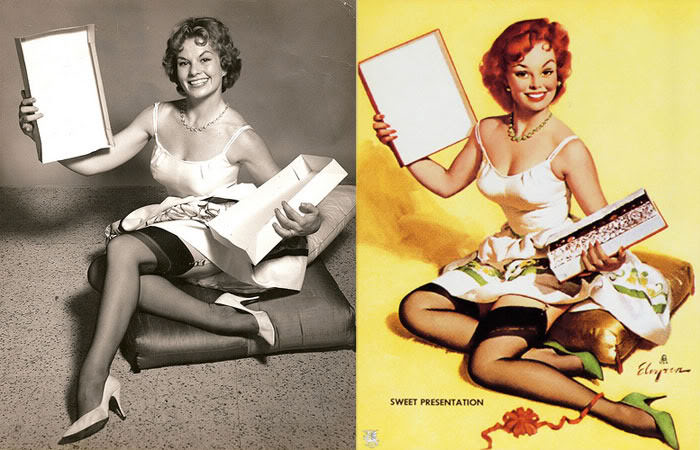 Pin-Up Models Before And After Editing: The Real Women Behind Incredibly Beautiful Paintings