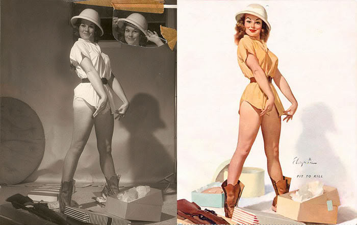 Pin-Up Models Before And After Editing: The Real Women Behind Incredibly Beautiful Paintings