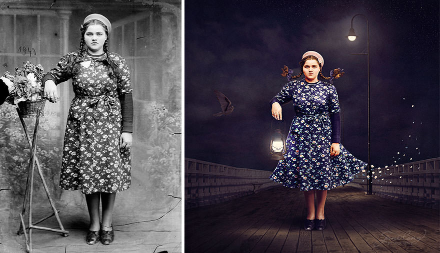 Photographer Recolor Historic Glass-Plate Photos With His Conceptual And Artistic Imagination