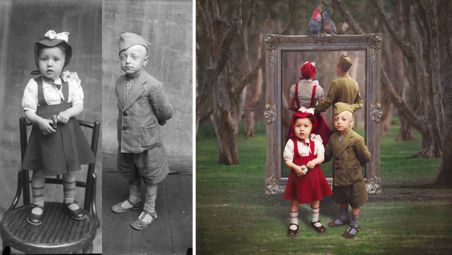 Photographer Recolor Historic Glass-Plate Photos With His Conceptual And Artistic Imagination