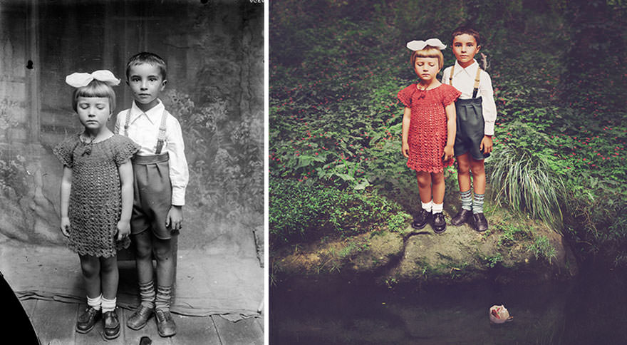 Photographer Recolor Historic Glass-Plate Photos With His Conceptual And Artistic Imagination