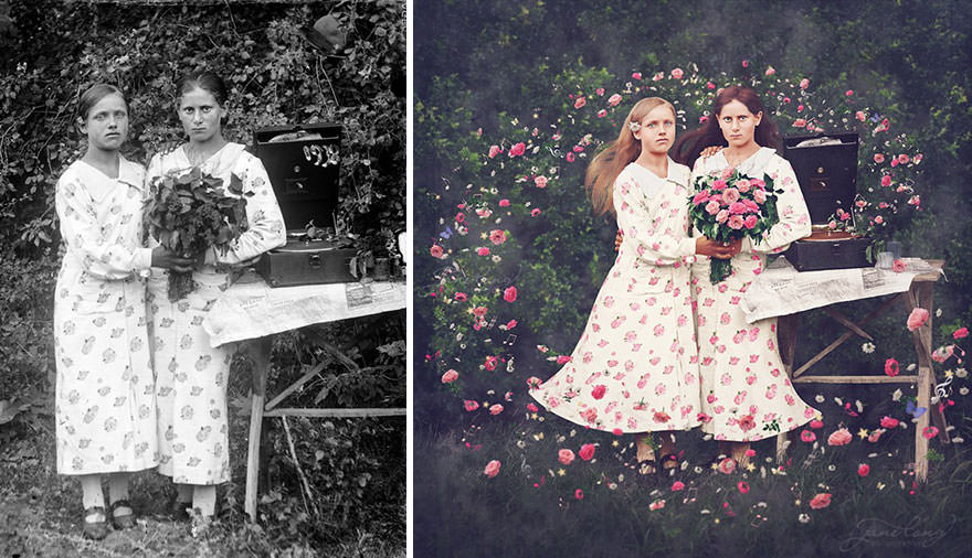 Photographer Recolor Historic Glass-Plate Photos With His Conceptual And Artistic Imagination