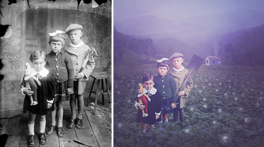 Photographer Recolor Historic Glass-Plate Photos With His Conceptual And Artistic Imagination