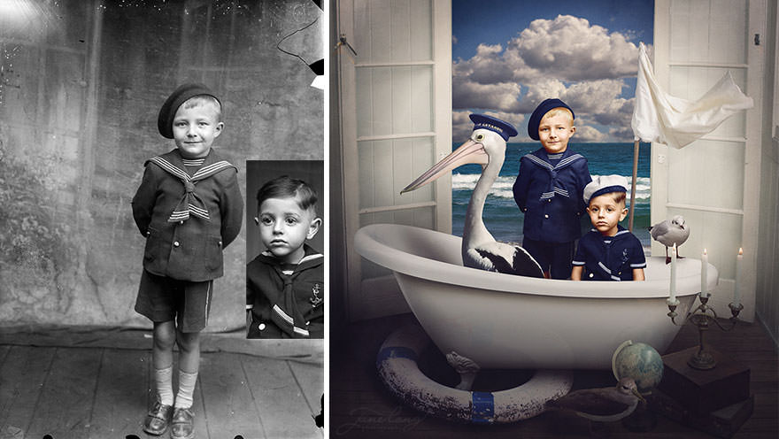 Photographer Recolor Historic Glass-Plate Photos With His Conceptual And Artistic Imagination