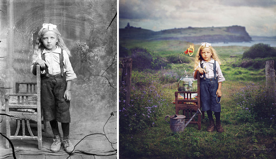 Photographer Recolor Historic Glass-Plate Photos With His Conceptual And Artistic Imagination