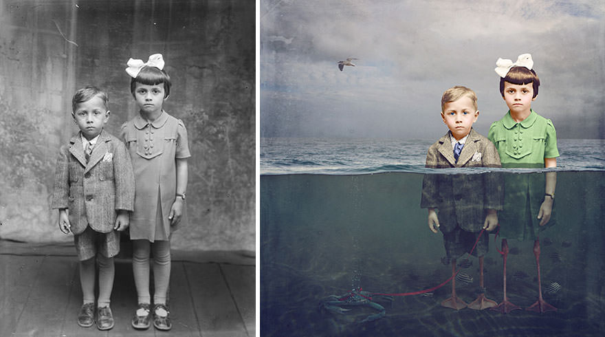 Photographer Recolor Historic Glass-Plate Photos With His Conceptual And Artistic Imagination