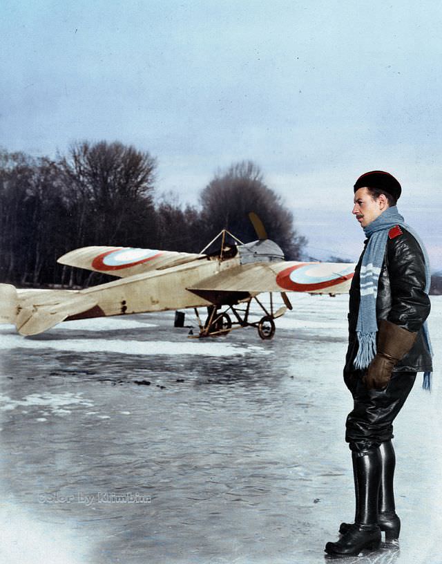 Russian aviator Pyotr Krisanov, circa winter 1915
