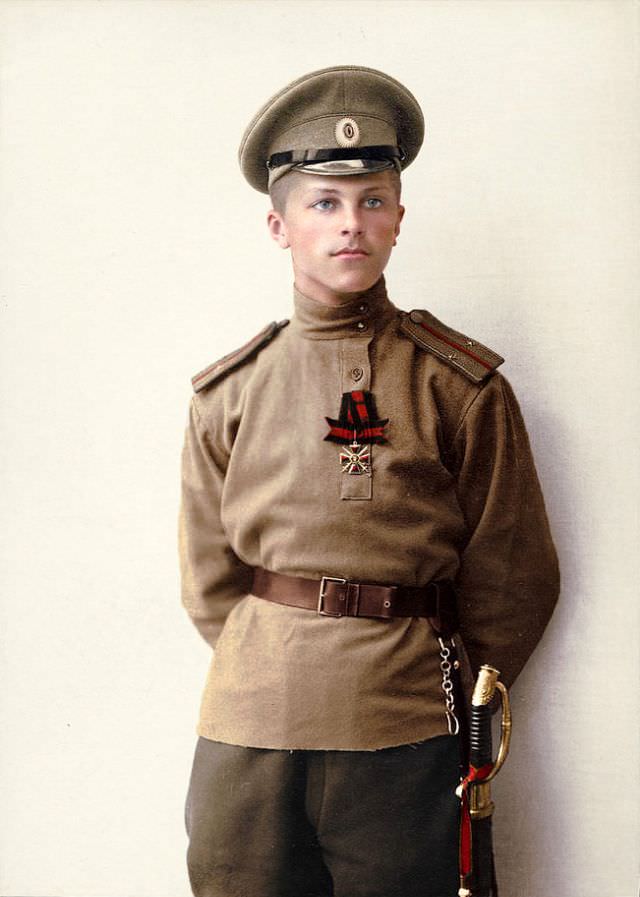 A young lieutenant with the Order of St. Vladimir, 1915