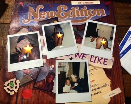These four Polaroids were found inside this “Kinda Girls We Like” record by New Edition.