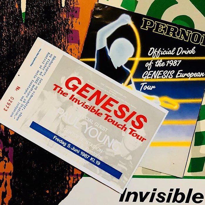 Found this, “Invisible Touch’. tour ticket. Also discovered that Genesis had an official beverage for their 1987 European tour.