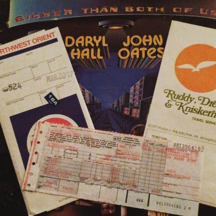 Found this one way plane ticket to Detroit from Philadelphia inside this copy of 'Bigger Than Both of Us' by Hall and Oates. The ticket is dated March 20th, 1977.