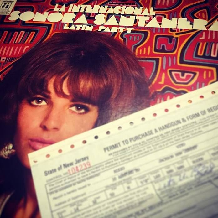 Handgun permit inside the Latin Party' Sonora Santanera LP.