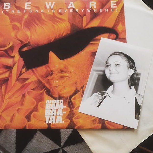 found this black and white photo of a young woman inside this copy of Afrika Bambaataa's 'Beware (The Funk is There)' LP.