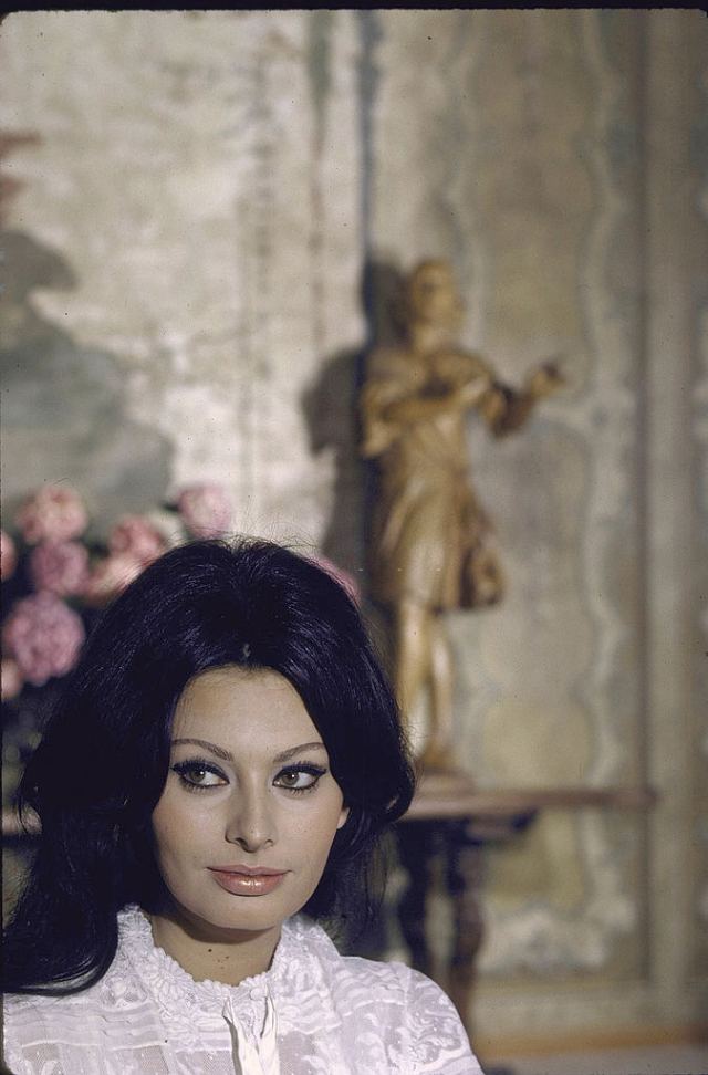 Sophia Loren at her villa.