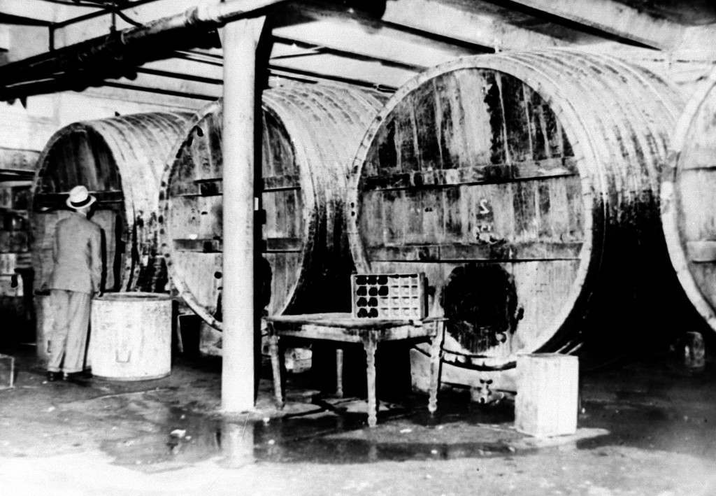 Large beer vats are seized by prohibition agents on West 25th Street in New York City, July 22, 1931.