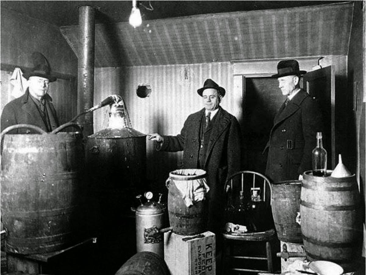 Officers break up an illegal distillery in King County, Washington.