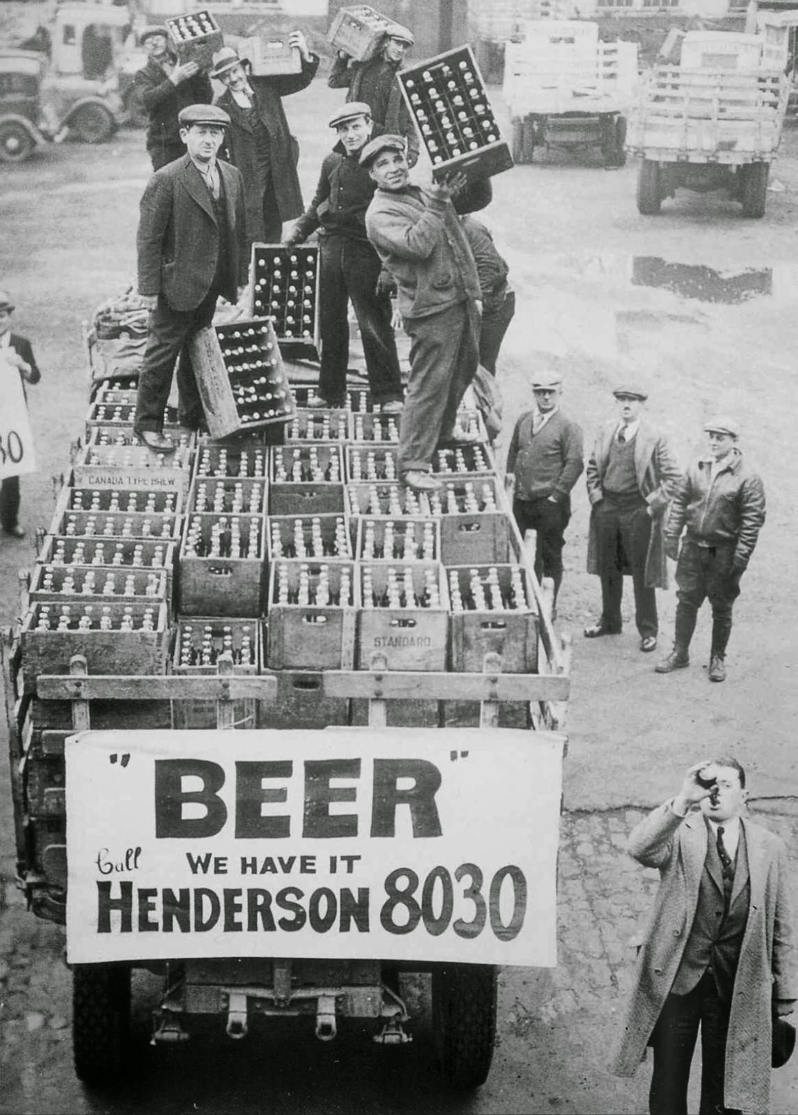 Man enjoying the End of Prohibition in Ohio, December 1933