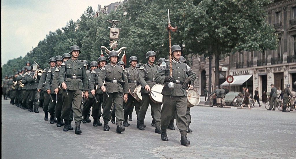German troops marching through Paris, June 14th 1940