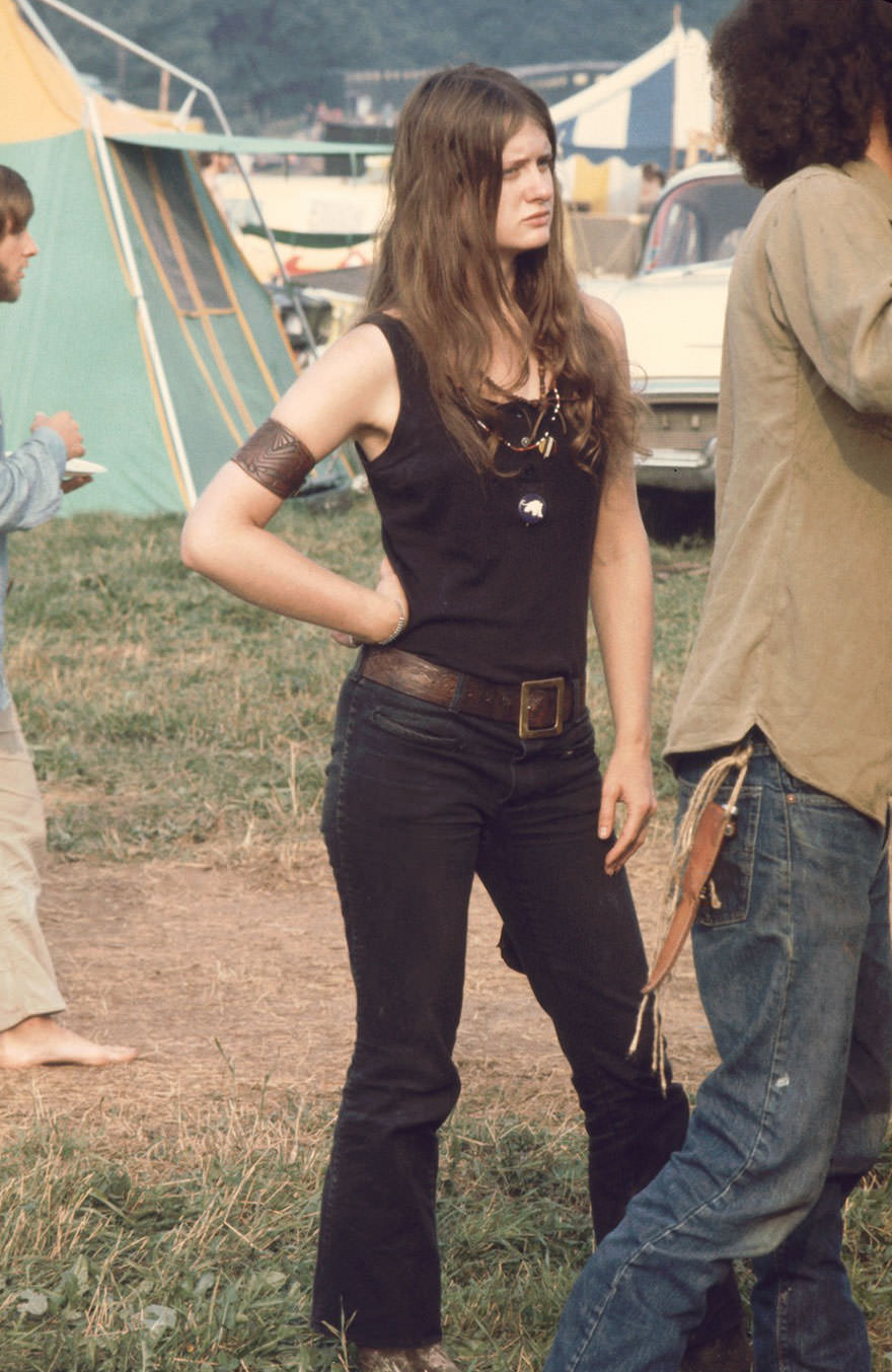 Young Woman Member Of The White Panthers, At The Woodstock Music Festival