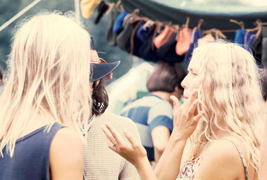 Two Blonde Women At The Woodstock Music Festival