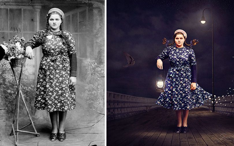 recolored glass plate photos