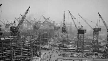 WWII ships construction at Baltimore Shipyard