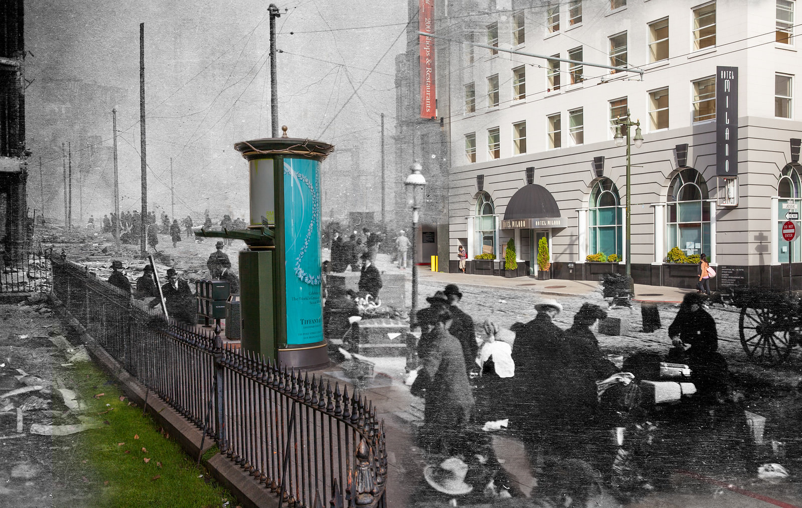 People gather in front of the Mint.