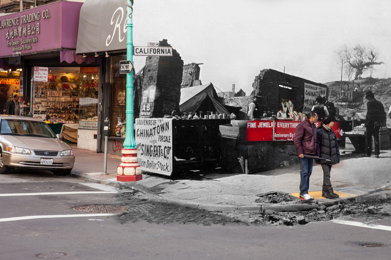 California and Grant. Singfat is quick to reopen, if even just a temporary stand on top of the rubble so they could reclaim their territory.