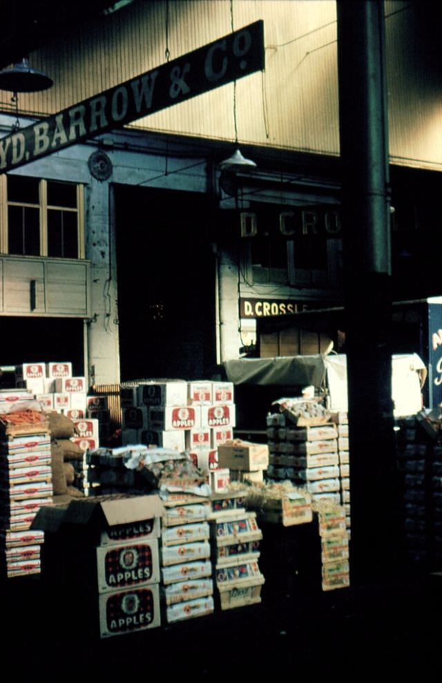 Interior of a fruit market, 1961