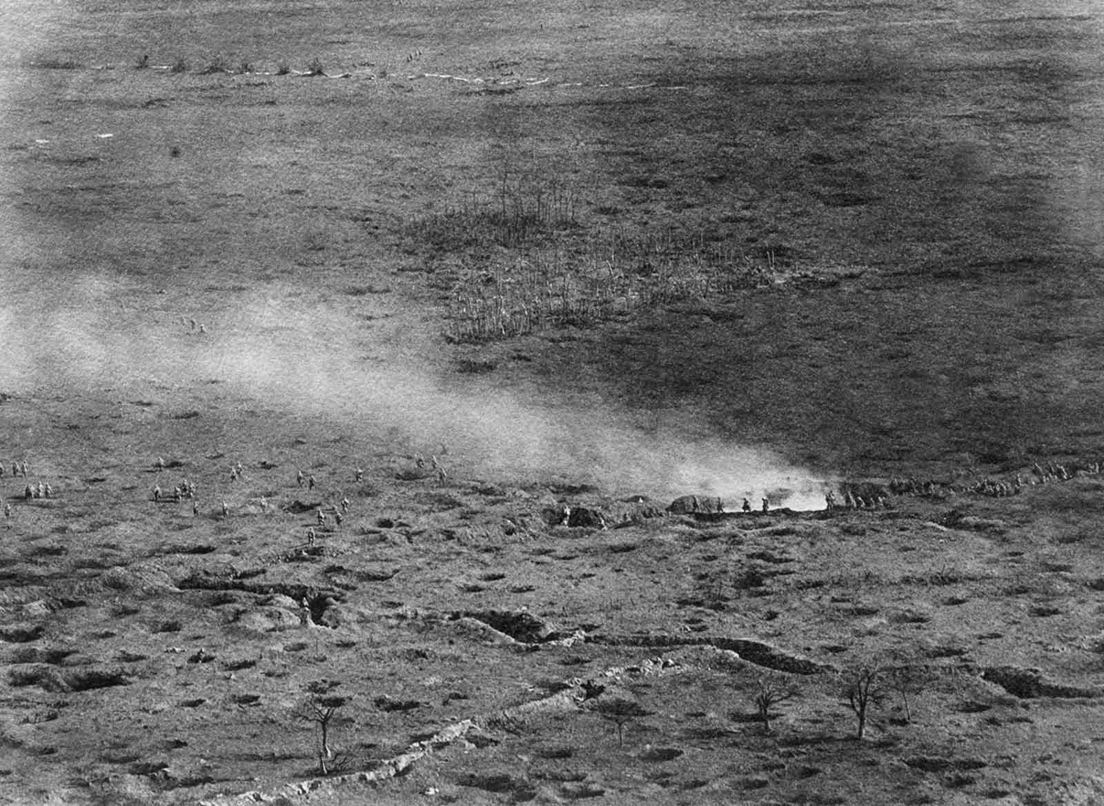 An aerial view of a French offensive.