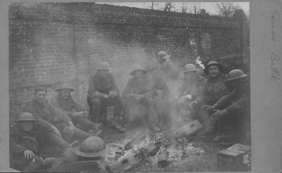 Allied soldiers rest between active duty.