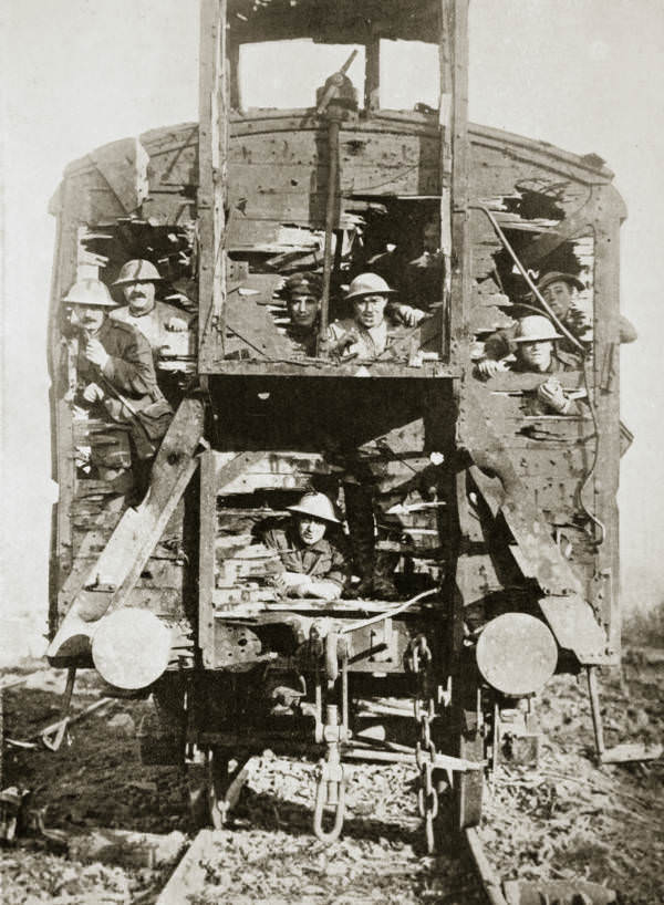 A captured German railway carriage.