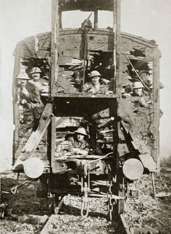A captured German railway carriage.
