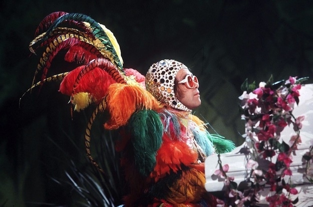 Elton John in Madi Gras costume
