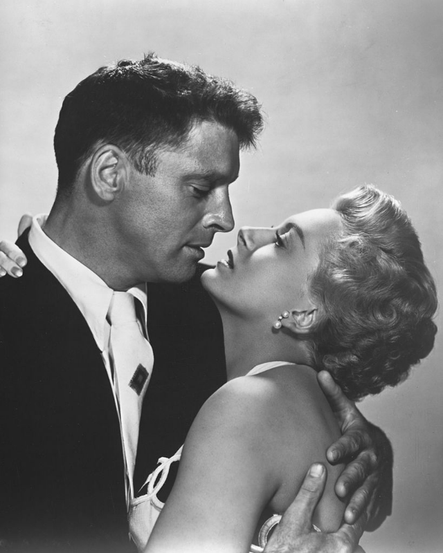 Burt Lancaster and Deborah Kerr in a publicity portrait for the film 'From Here to Eternity,' 1953.