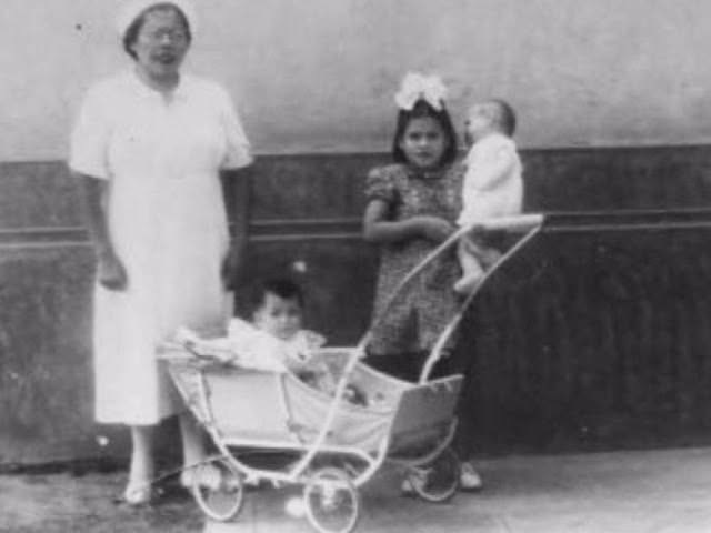 Lina Medina with Dr. Gerardo, who helped her to give birth to a healthy boy, who was then named after the doctor.