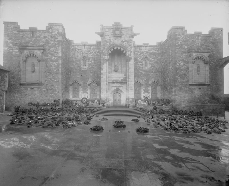 Wreaths outside the Scottish National War Memorial at Edinburgh Castle, 1927