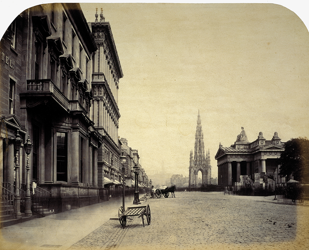 Princes Street, the Scott Monument and the Royal Institution, Edinburgh, 1858