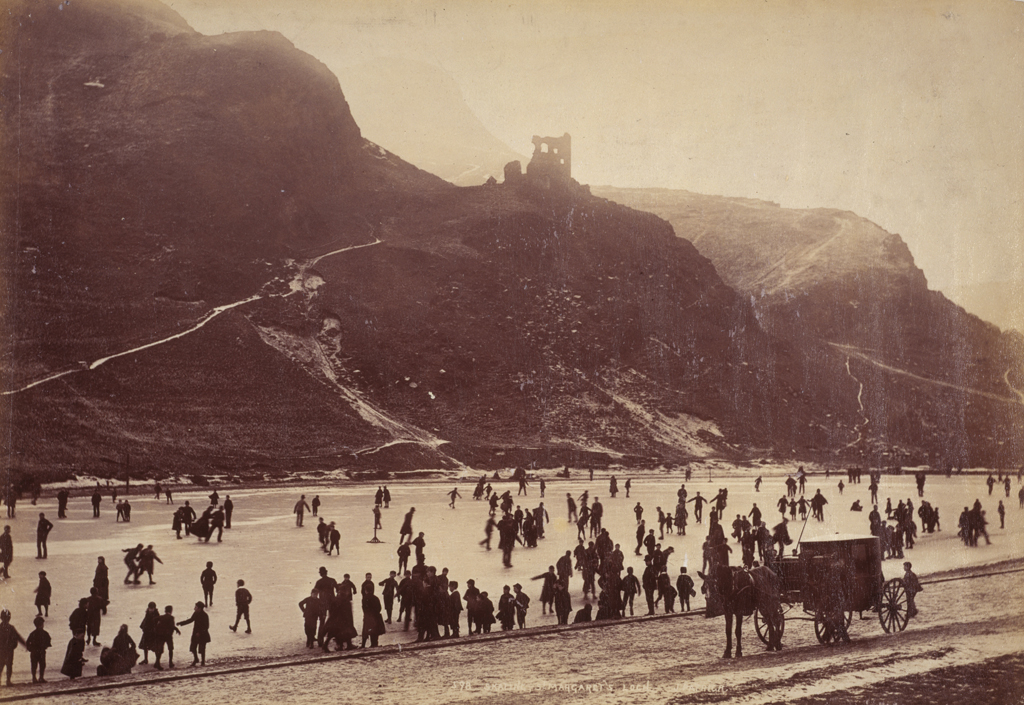 Skating, St Margaret's Loch, Edinburgh, 1870s