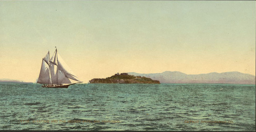 Alcatraz and the Golden Gate, 1890