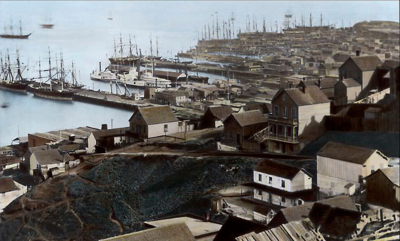 San Francisco waterfront from Telegraph Hills, 1865